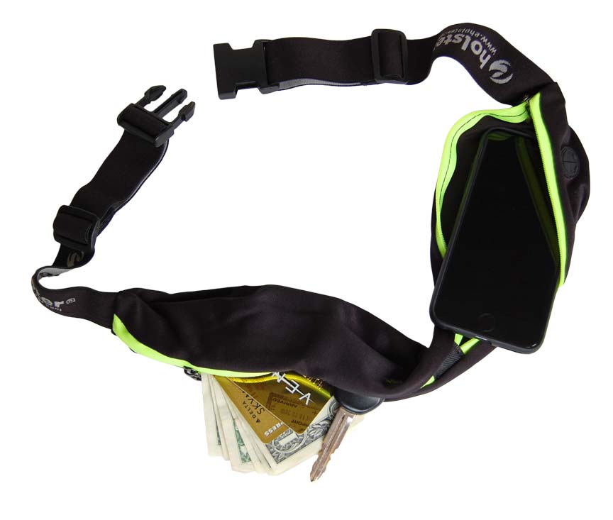 e-Holster Running Belt Waist Pack with Double Expandable Pouches-584